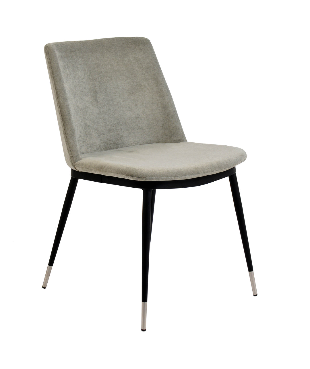 American Home Furniture | TOV Furniture - Evora Grey Velvet Chair - Silver Legs (Set of 2)