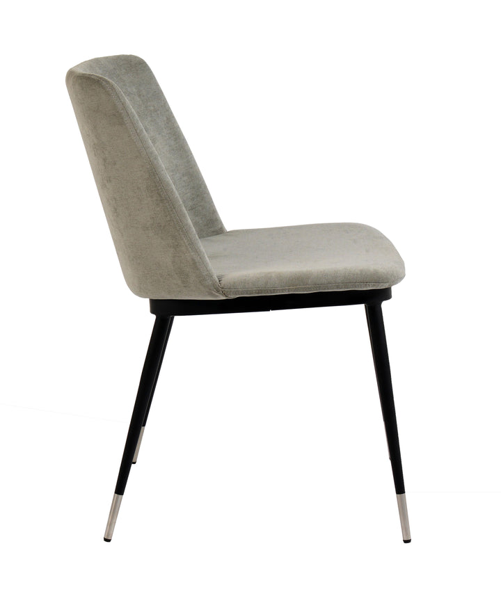 American Home Furniture | TOV Furniture - Evora Grey Velvet Chair - Silver Legs (Set of 2)