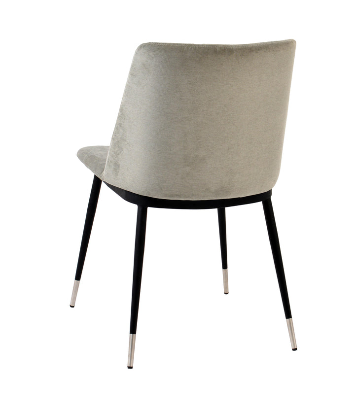 American Home Furniture | TOV Furniture - Evora Grey Velvet Chair - Silver Legs (Set of 2)