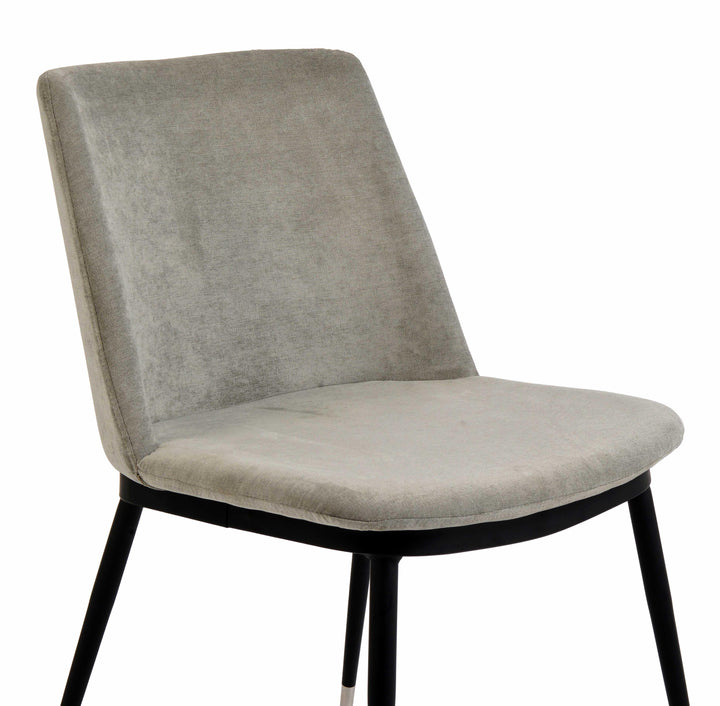 American Home Furniture | TOV Furniture - Evora Grey Velvet Chair - Silver Legs (Set of 2)