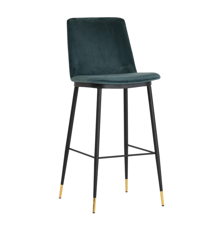 American Home Furniture | TOV Furniture - Evora Green Velvet Counter Stool (Set of 2)