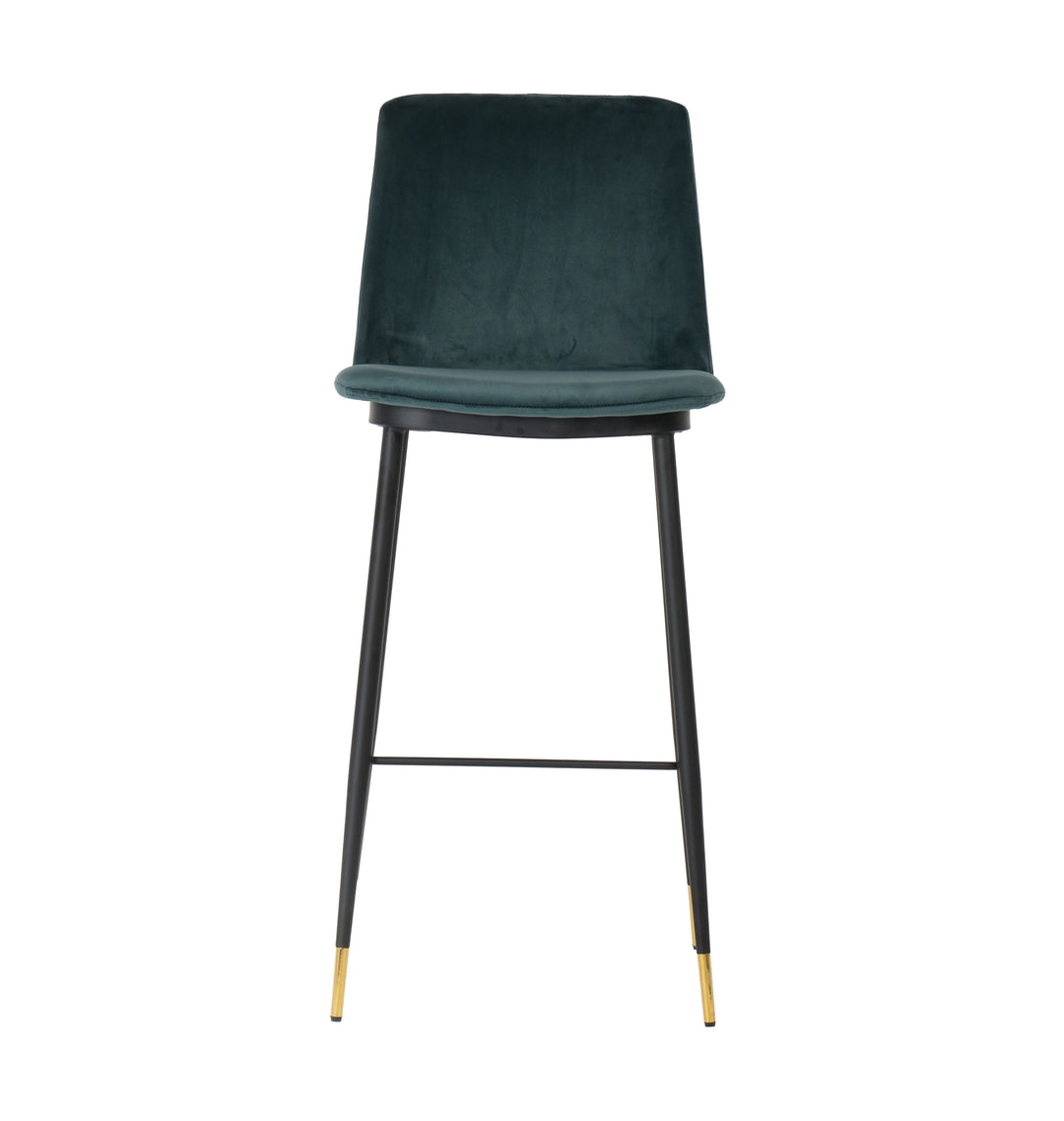 American Home Furniture | TOV Furniture - Evora Green Velvet Counter Stool (Set of 2)