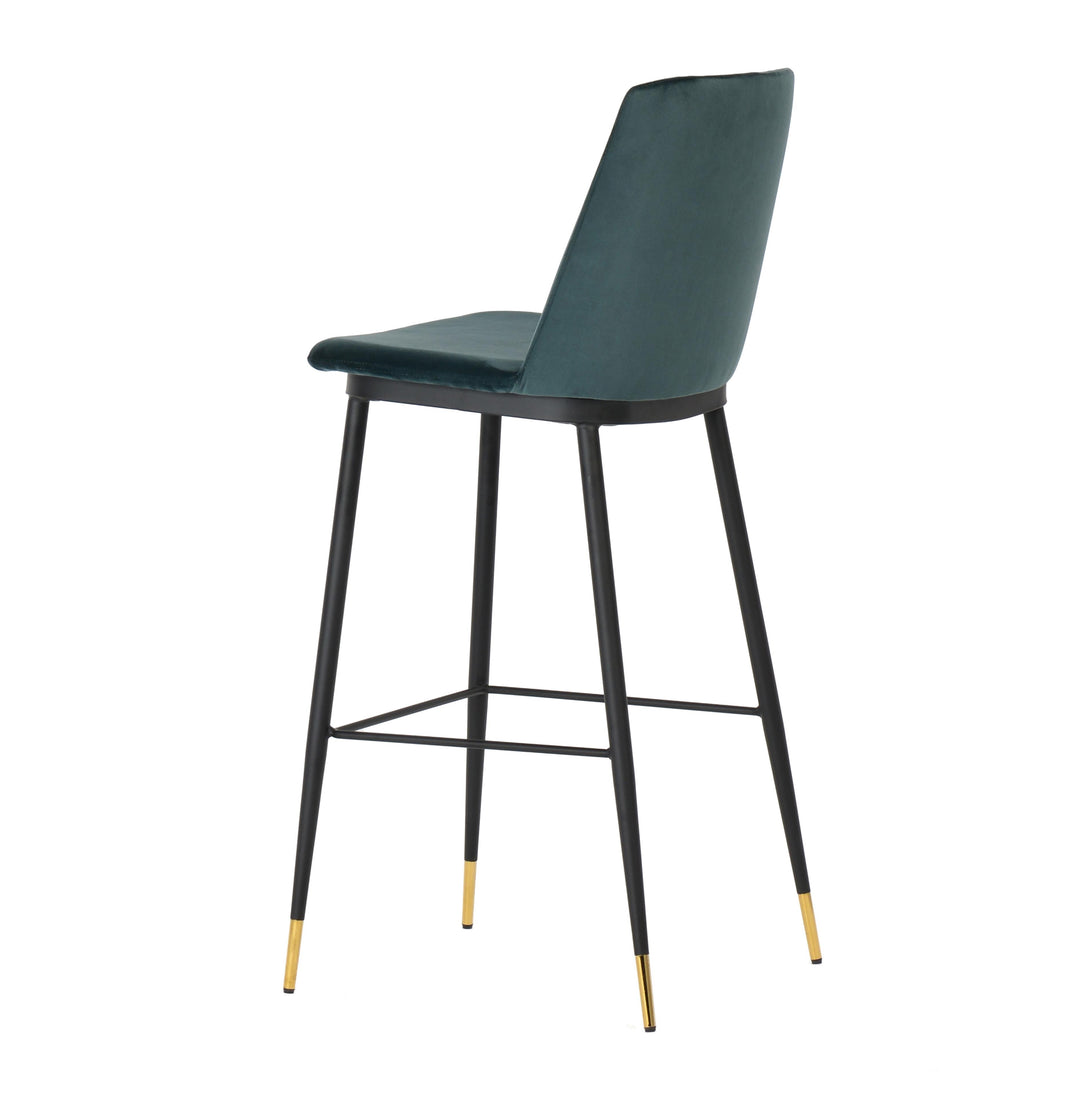 American Home Furniture | TOV Furniture - Evora Green Velvet Counter Stool (Set of 2)