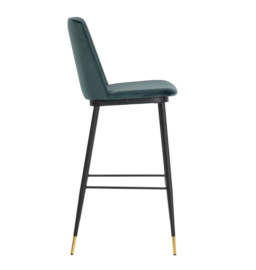 American Home Furniture | TOV Furniture - Evora Green Velvet Counter Stool (Set of 2)