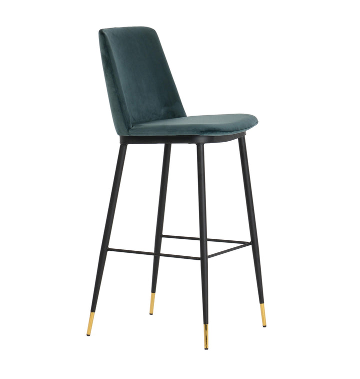 American Home Furniture | TOV Furniture - Evora Green Velvet Counter Stool (Set of 2)