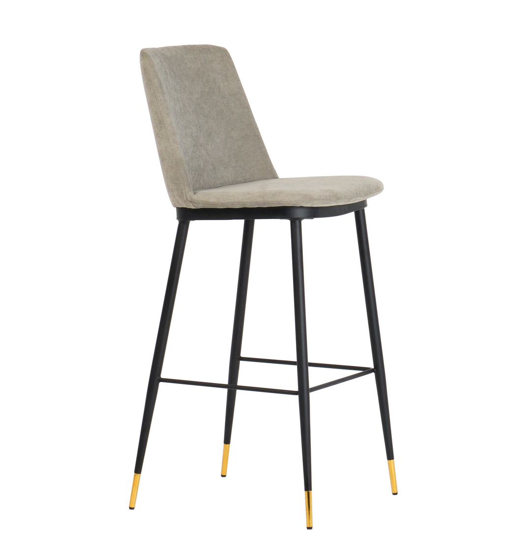 American Home Furniture | TOV Furniture - Evora Grey Velvet Counter Stool (Set of 2)