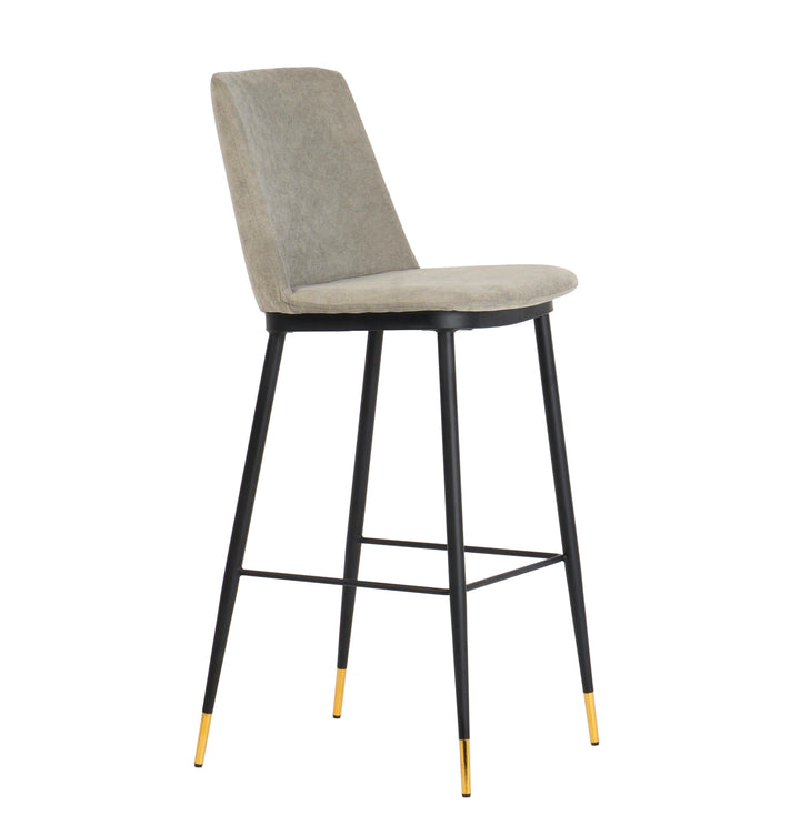 TOV Furniture Evora Grey Velvet Counter Stool (Set of 2) OTTOMANS, POUFS, + STOOLS
