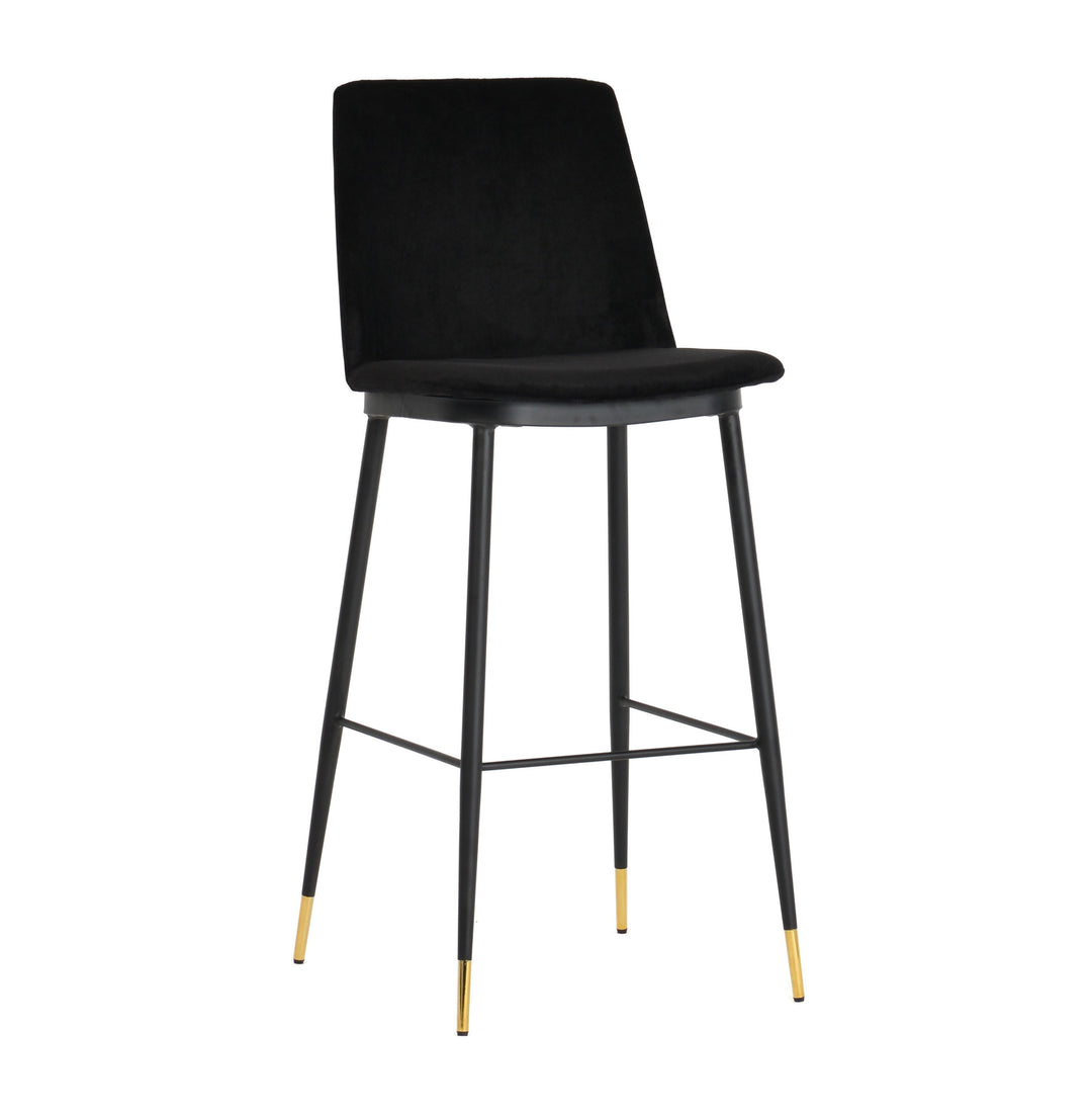 American Home Furniture | TOV Furniture - Evora Black Velvet Counter Stool (Set of 2)