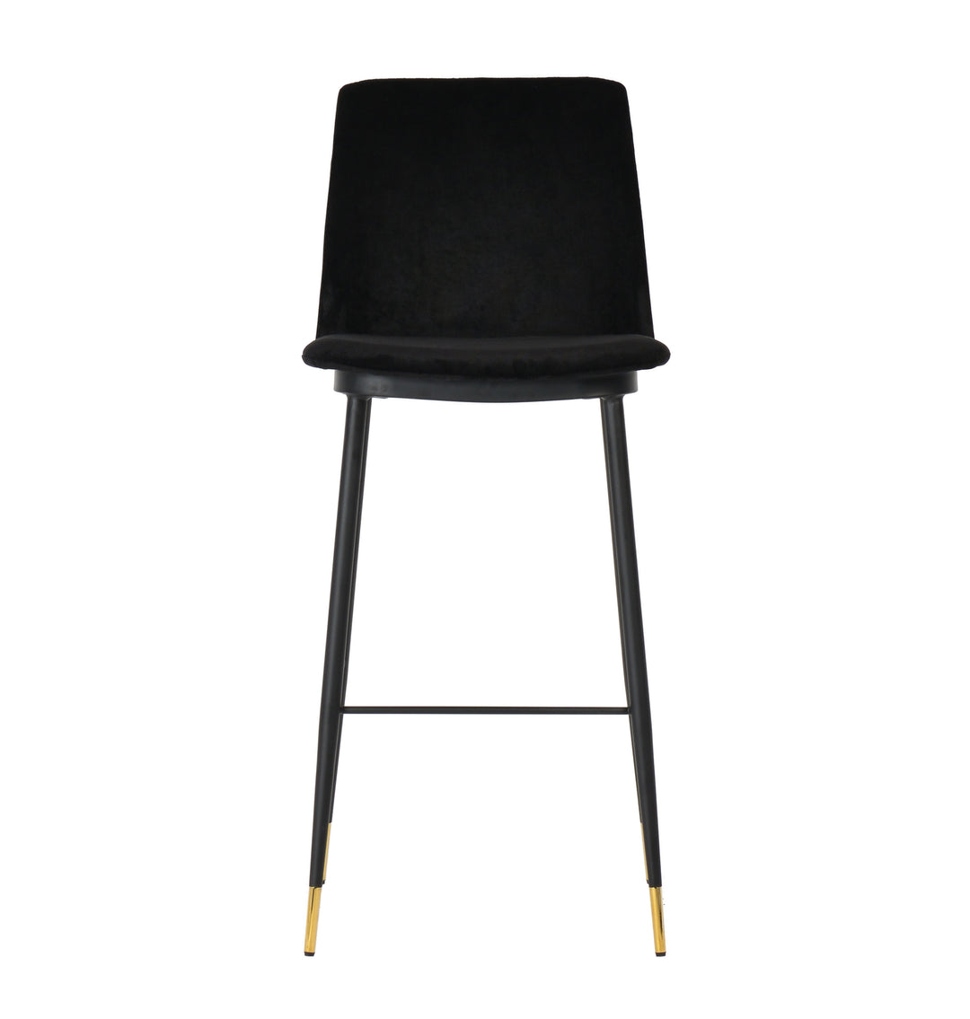 American Home Furniture | TOV Furniture - Evora Black Velvet Counter Stool (Set of 2)