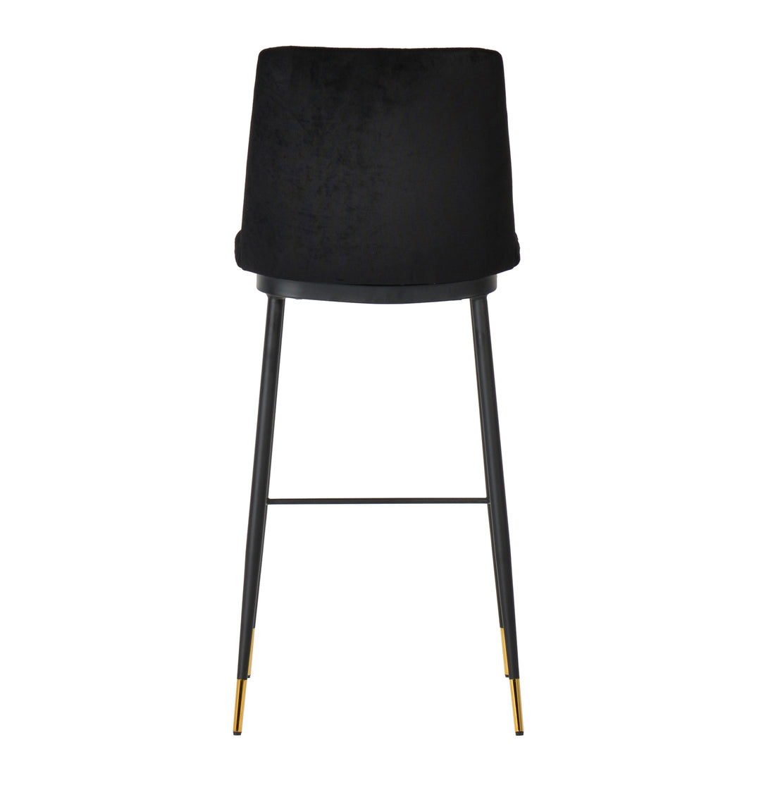 American Home Furniture | TOV Furniture - Evora Black Velvet Counter Stool (Set of 2)