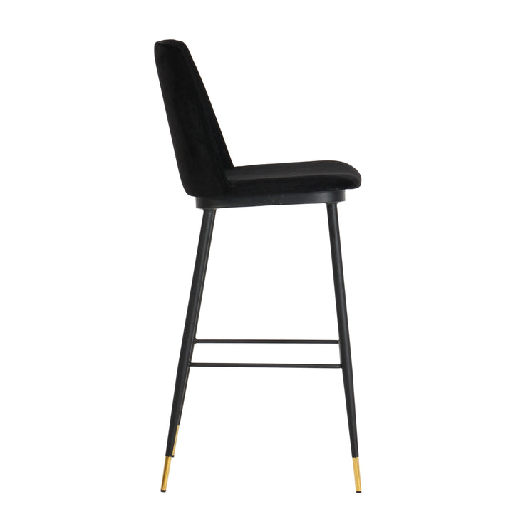 American Home Furniture | TOV Furniture - Evora Black Velvet Counter Stool (Set of 2)