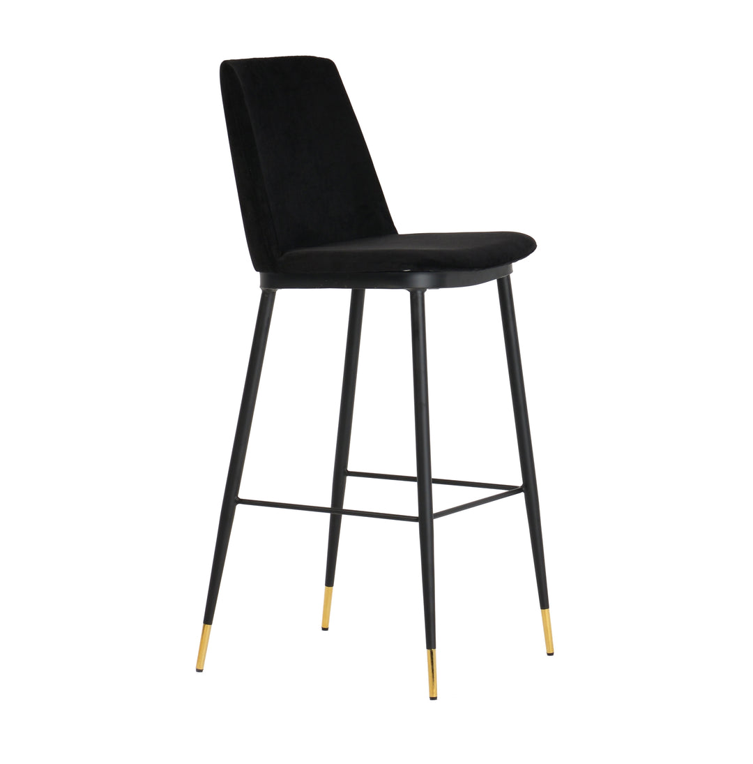 American Home Furniture | TOV Furniture - Evora Black Velvet Counter Stool (Set of 2)