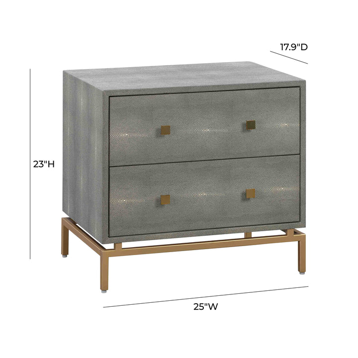 American Home Furniture | TOV Furniture - Pesce Shagreen Nightstand