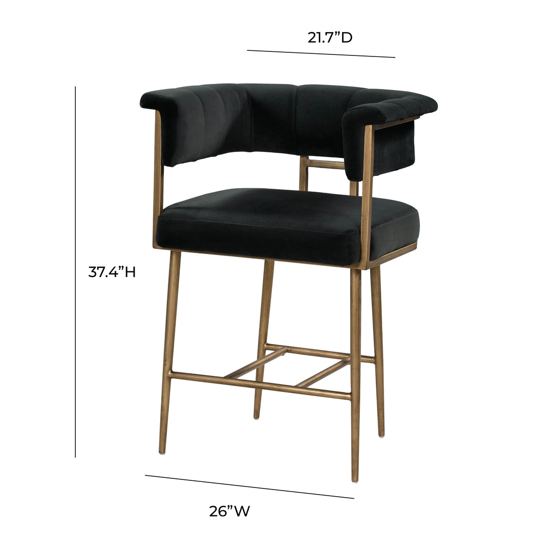American Home Furniture | TOV Furniture - Astrid Grey Velvet Counter Stool