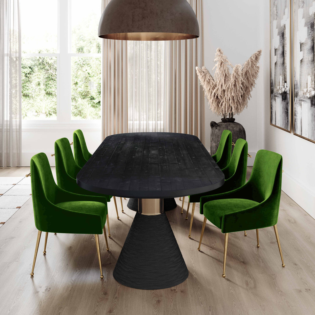 TOV Furniture Beatrix Green Velvet Side Chair DINING CHAIRS