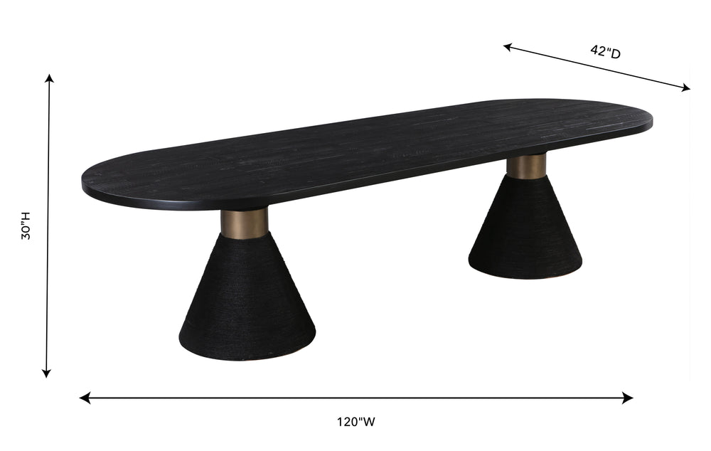American Home Furniture | TOV Furniture - Rishi Black Rope Oval Table