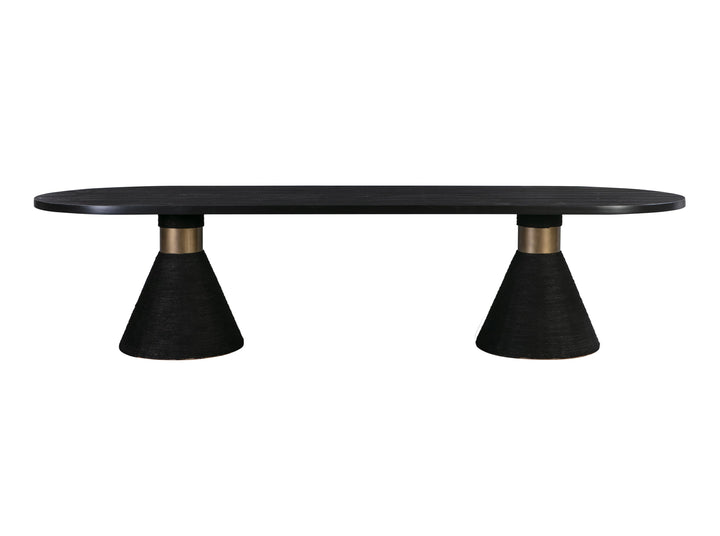 American Home Furniture | TOV Furniture - Rishi Black Rope Oval Table