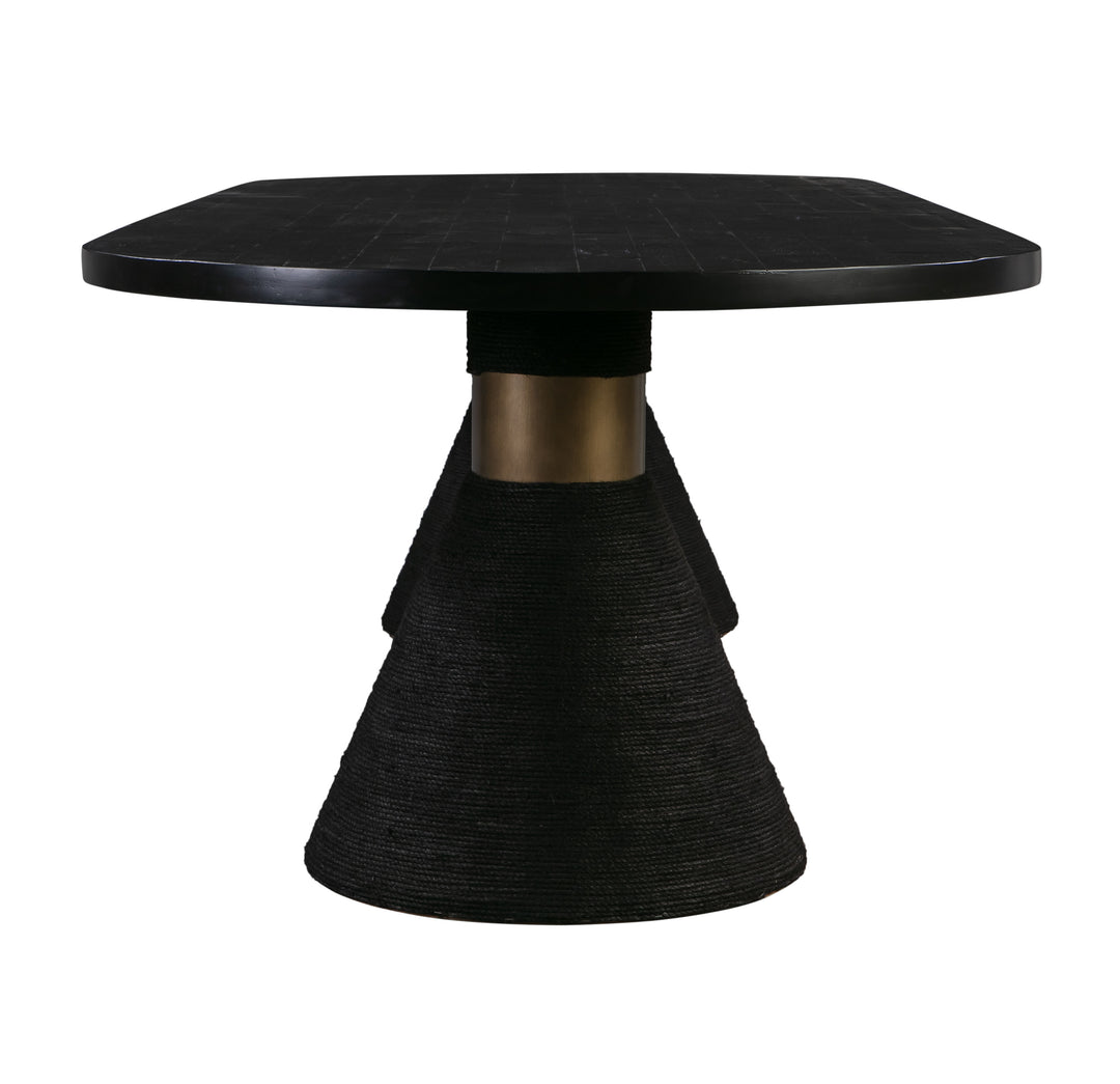 American Home Furniture | TOV Furniture - Rishi Black Rope Oval Table