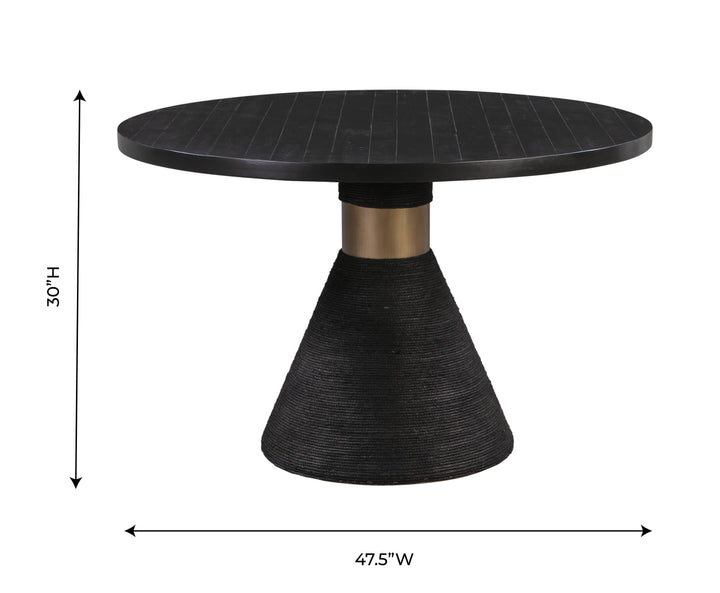 American Home Furniture | TOV Furniture - Rishi Black Rope Round Table