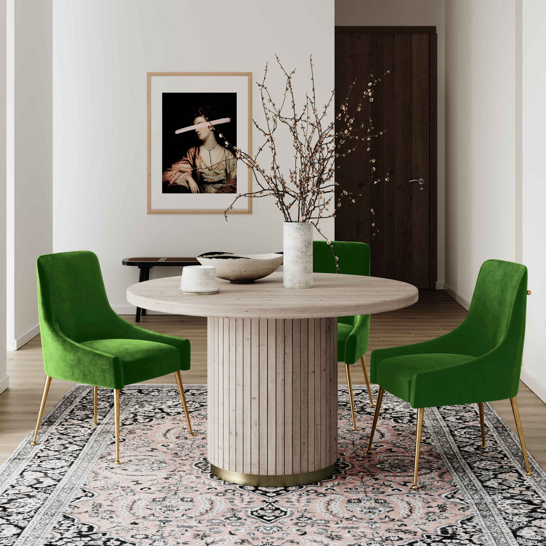 TOV Furniture Beatrix Green Velvet Side Chair DINING CHAIRS