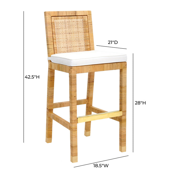 TOV Furniture Amara Rattan Bar Stool OTTOMANS, POUFS, + STOOLS