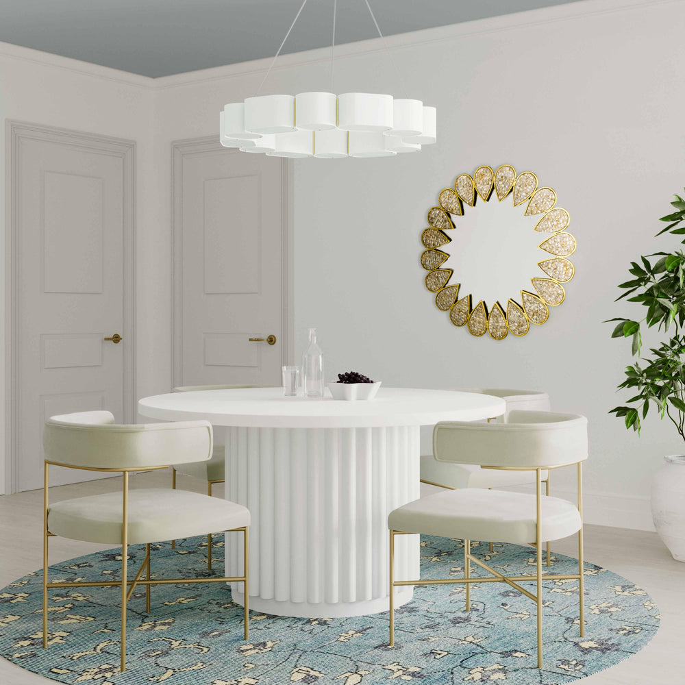 American Home Furniture | TOV Furniture - Kali 55 Inch White Round Dining Table