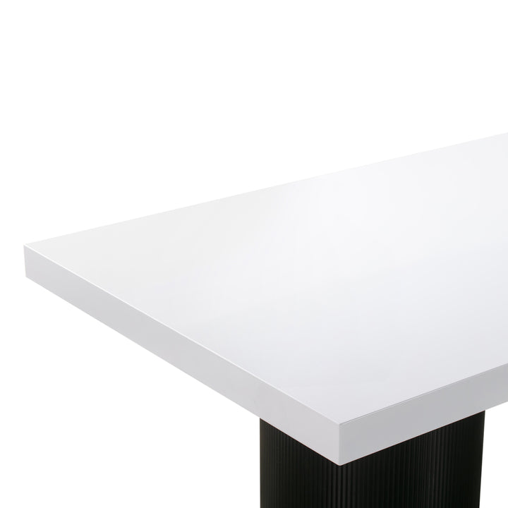 American Home Furniture | TOV Furniture - Nova White Lacquer Dining Table