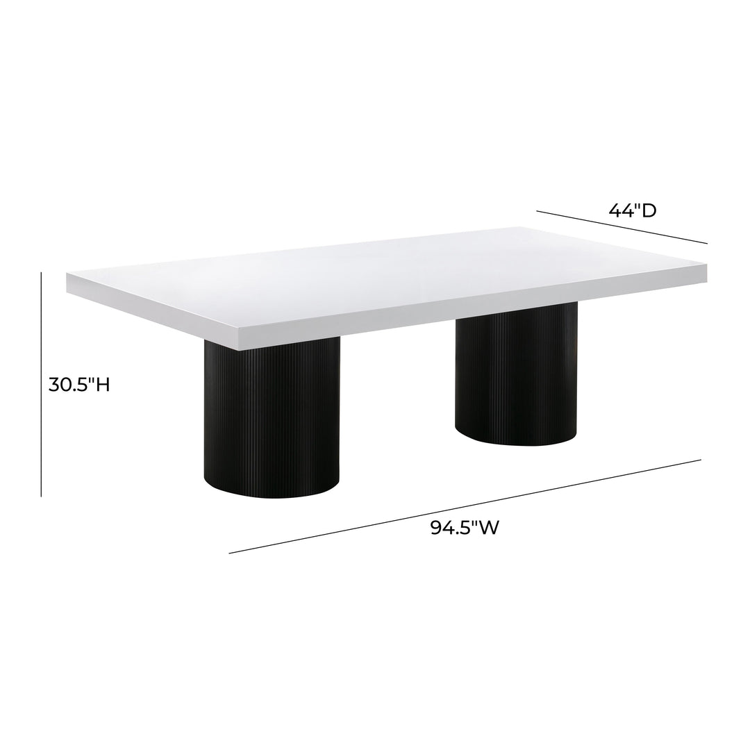 American Home Furniture | TOV Furniture - Nova White Lacquer Dining Table