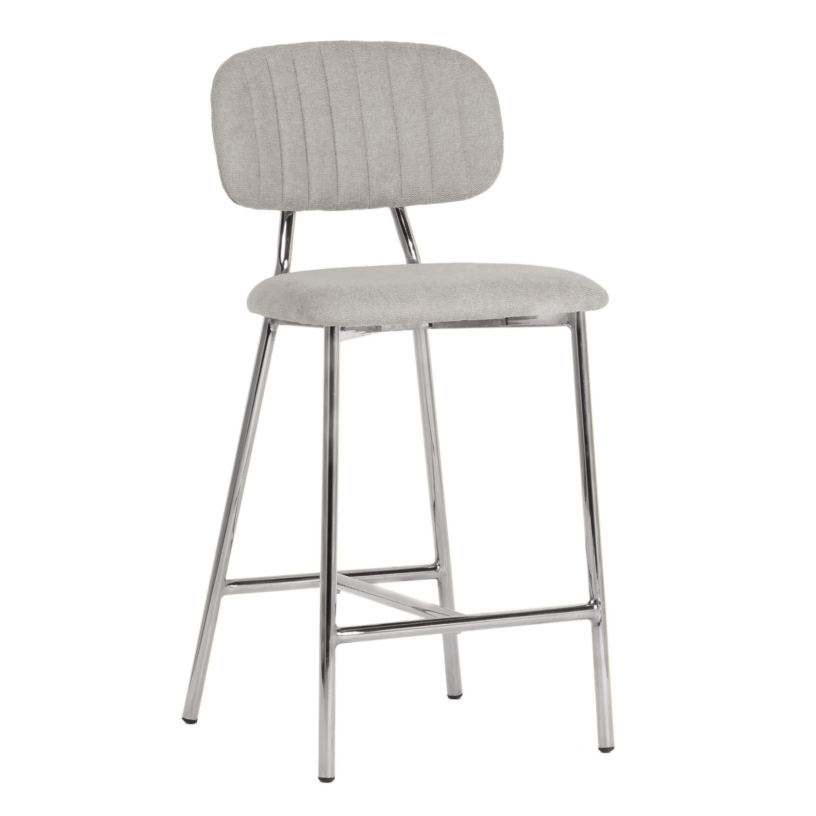 TOV Furniture Ariana Grey Counter Stool - Silver Legs (Set of 2) OTTOMANS, POUFS, + STOOLS