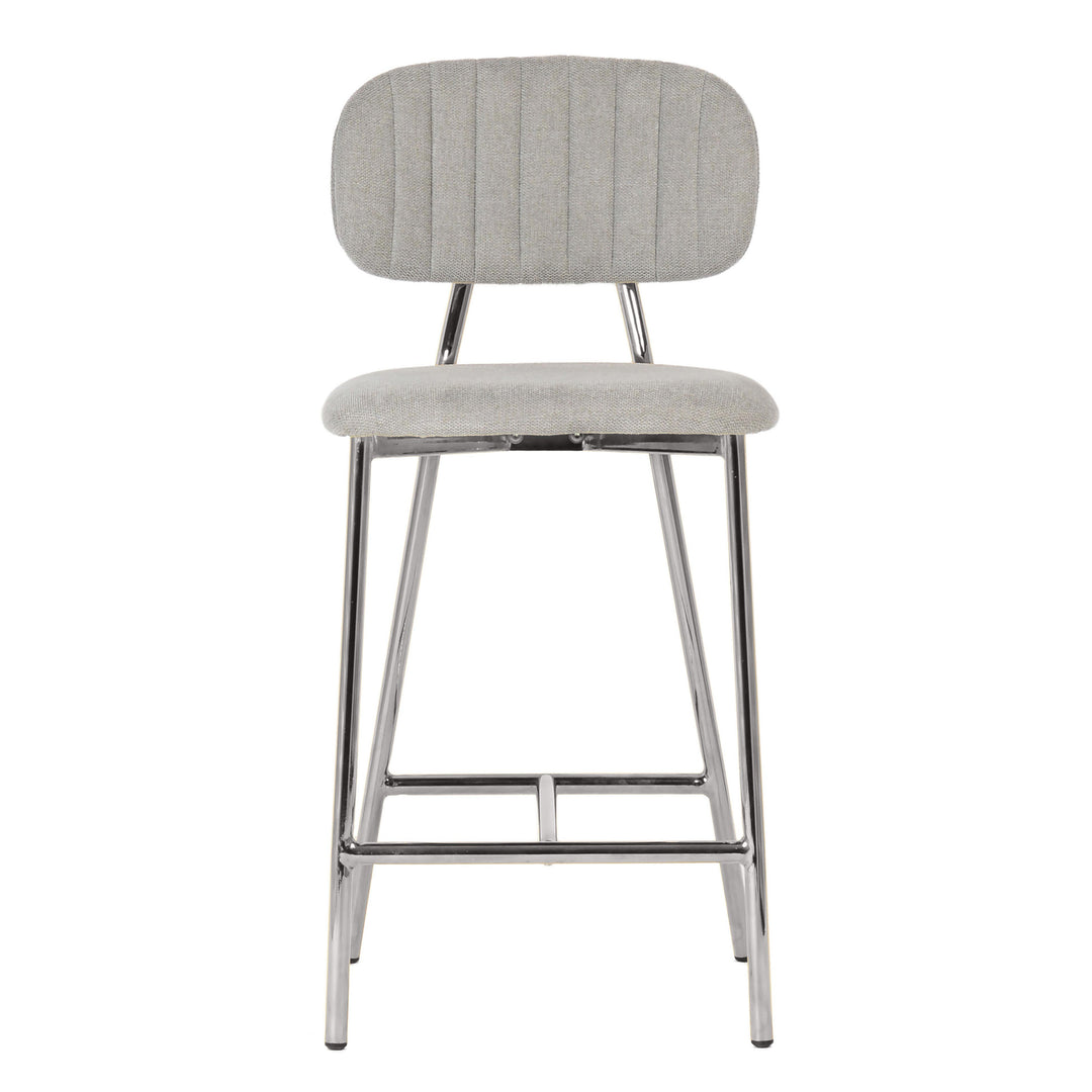 American Home Furniture | TOV Furniture - Ariana Grey Counter Stool - Silver Legs (Set of 2)