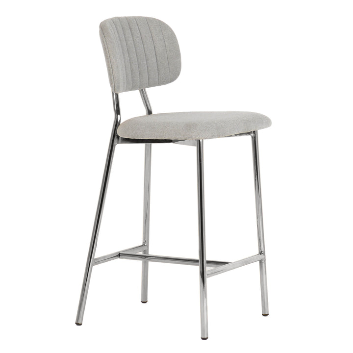 American Home Furniture | TOV Furniture - Ariana Grey Counter Stool - Silver Legs (Set of 2)