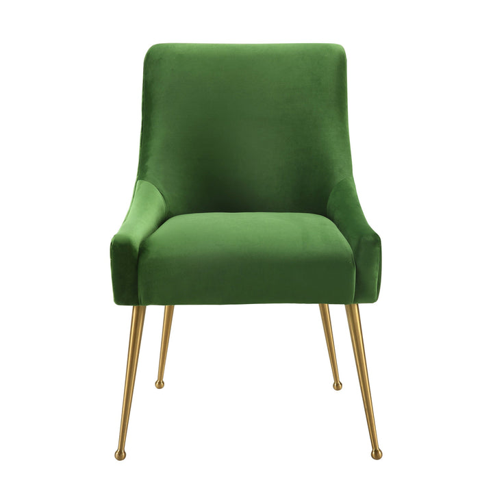 TOV Furniture Beatrix Green Velvet Side Chair DINING CHAIRS