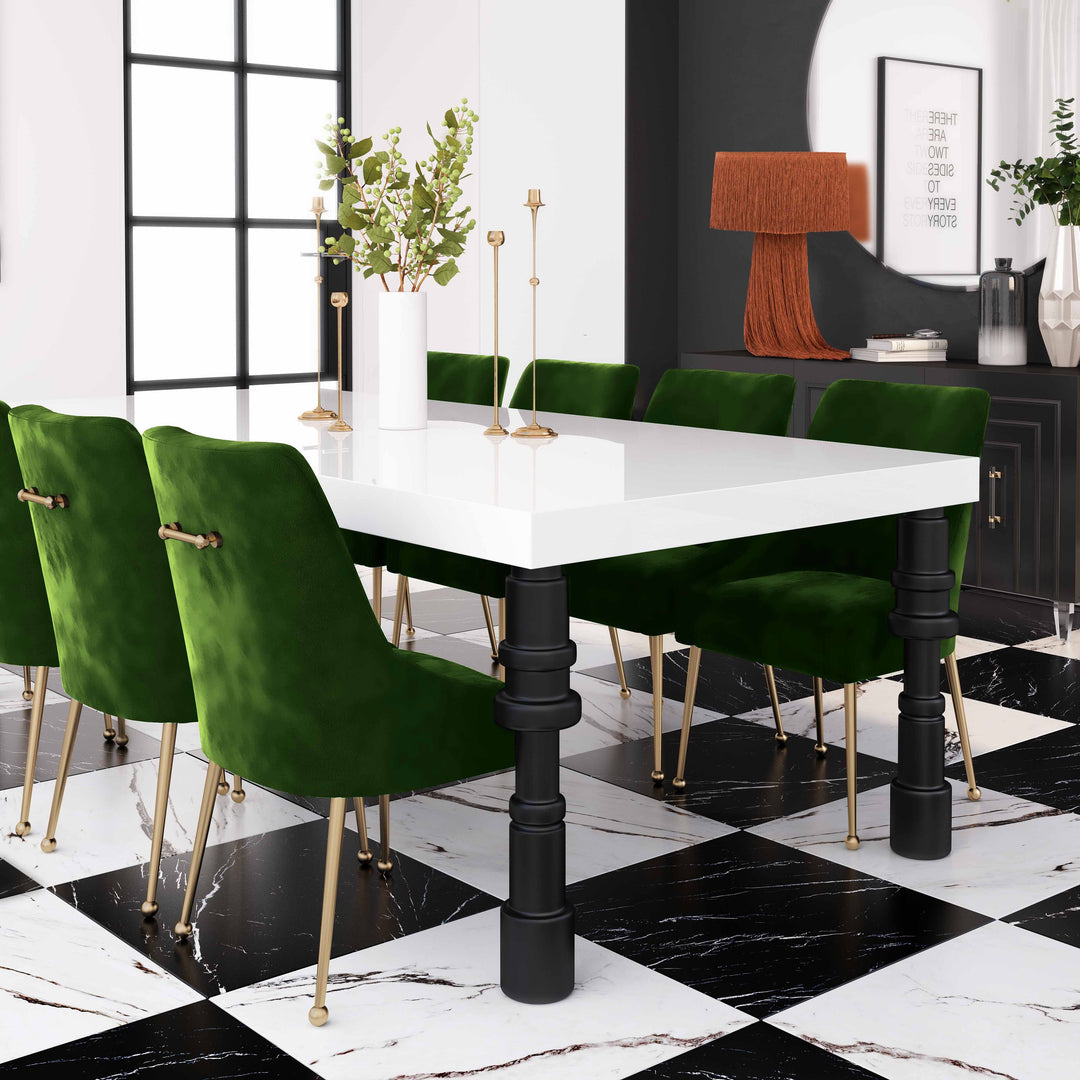 TOV Furniture Beatrix Green Velvet Side Chair DINING CHAIRS