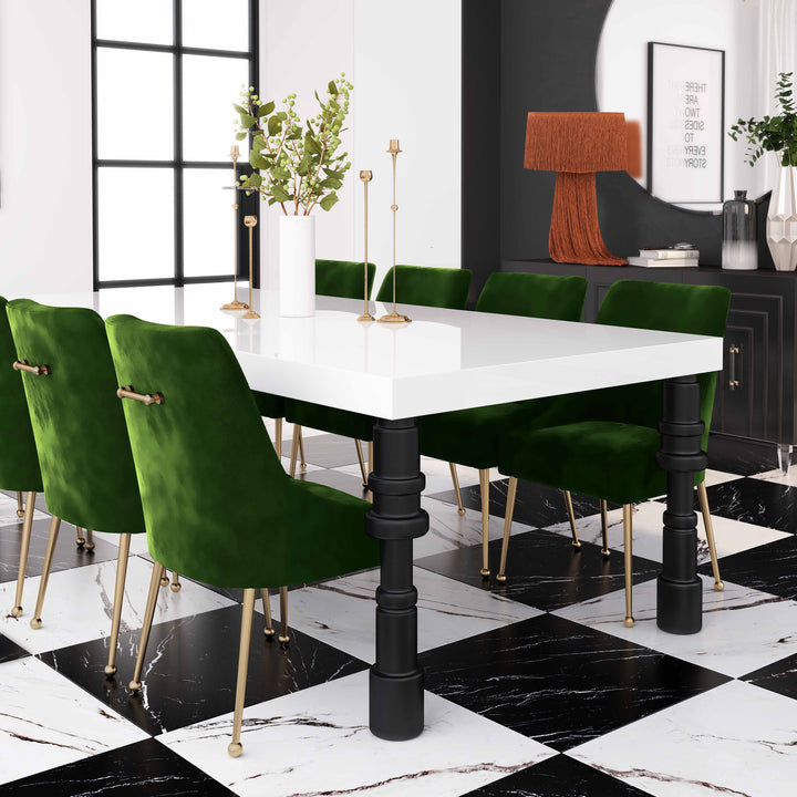 TOV Furniture Beatrix Green Velvet Side Chair DINING CHAIRS