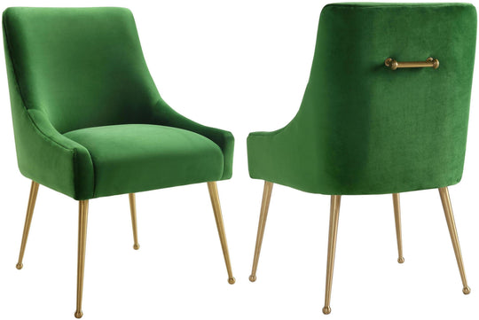 TOV Furniture Beatrix Green Velvet Side Chair DINING CHAIRS