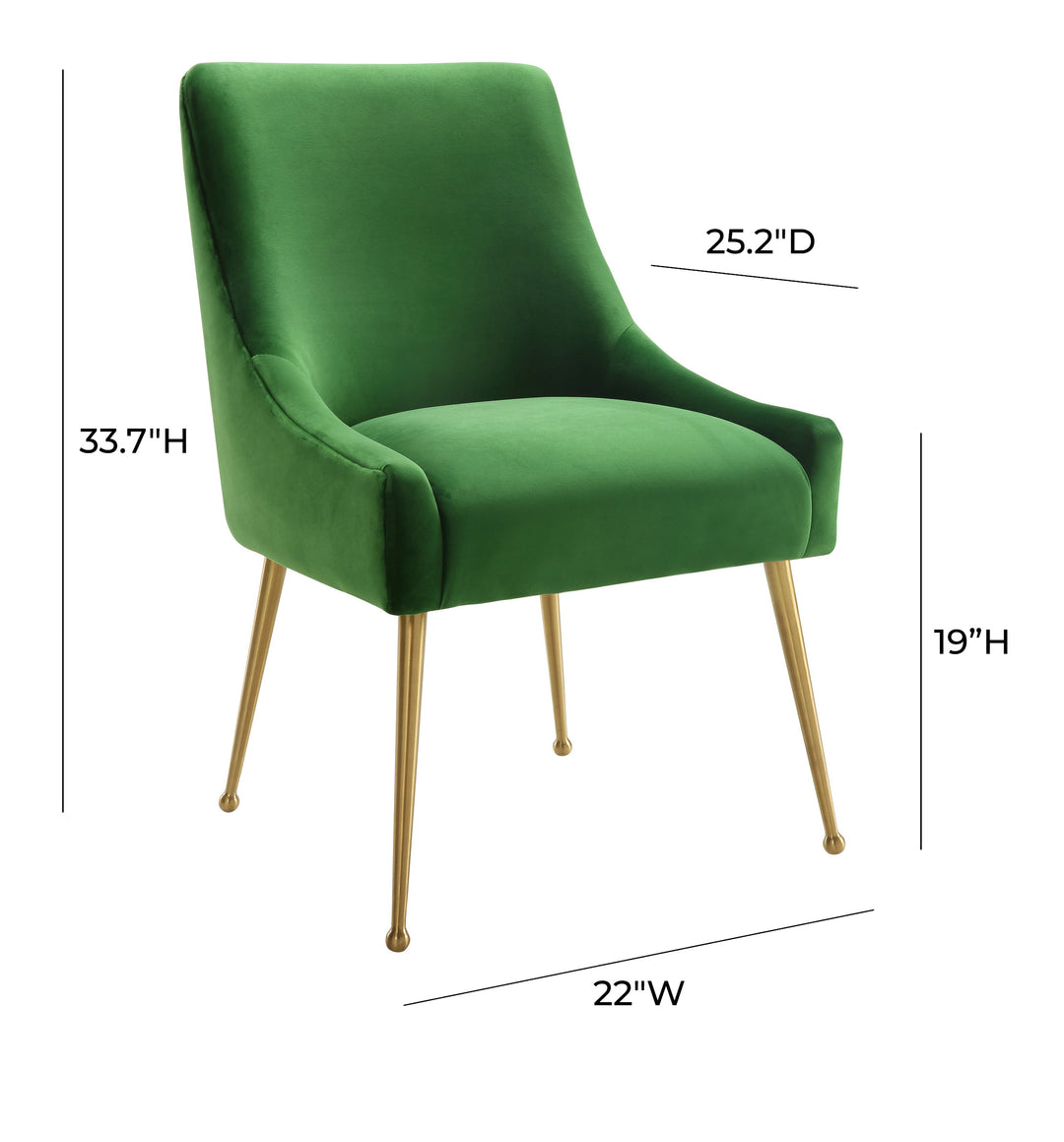 American Home Furniture | TOV Furniture - Beatrix Green Velvet Side Chair