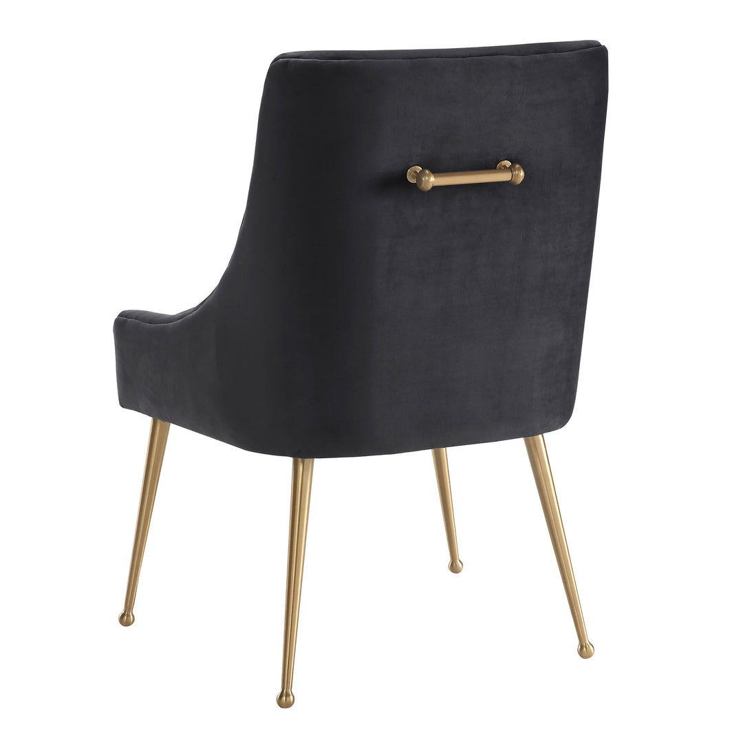 TOV Furniture Beatrix Grey Velvet Side Chair DINING CHAIRS