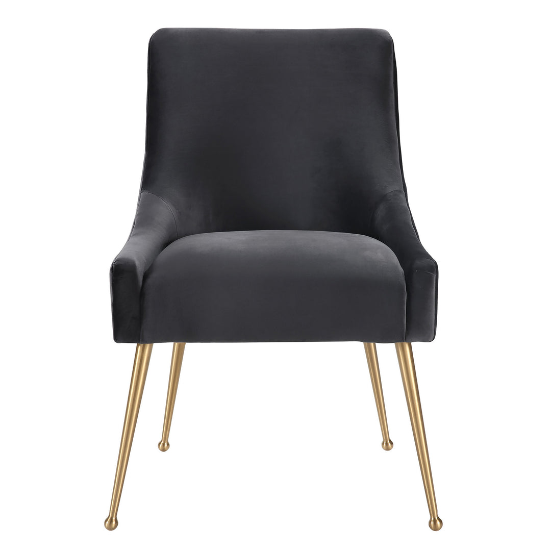 TOV Furniture Beatrix Grey Velvet Side Chair DINING CHAIRS