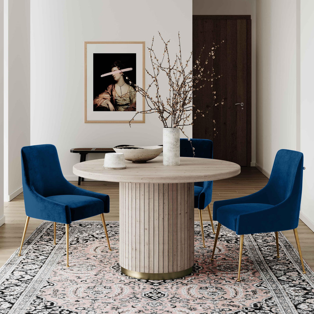 TOV Furniture Beatrix Navy Velvet Side Chair DINING CHAIRS