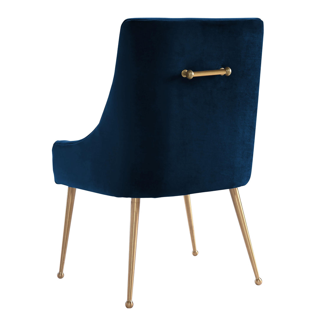 TOV Furniture Beatrix Navy Velvet Side Chair DINING CHAIRS