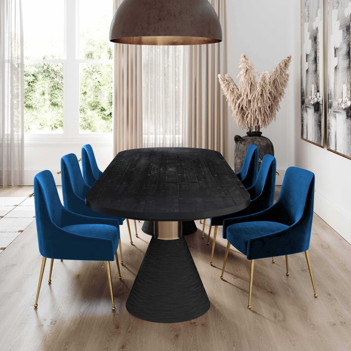 TOV Furniture Beatrix Navy Velvet Side Chair DINING CHAIRS