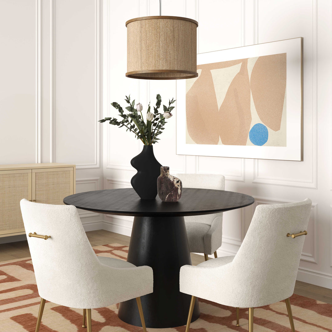 American Home Furniture | TOV Furniture - Sahara Black Oak Round Dining Table