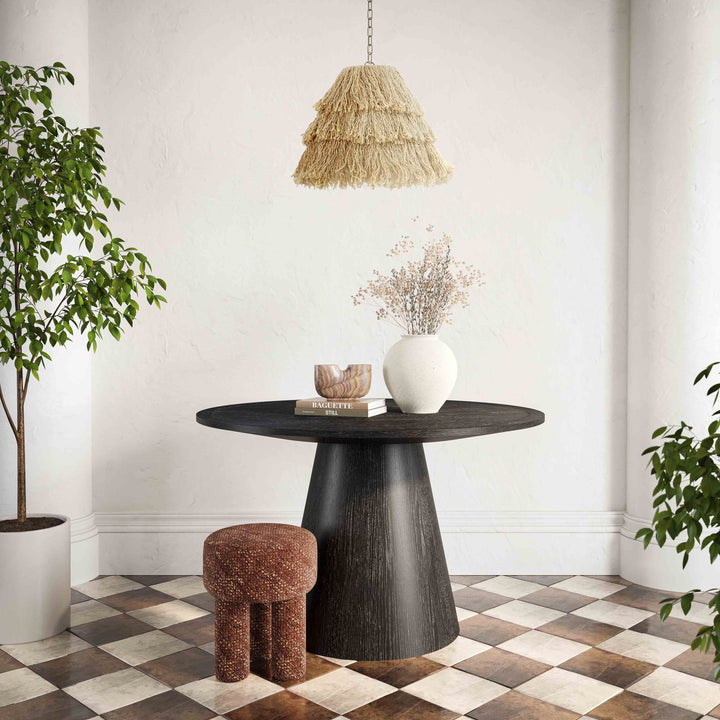 TOV Furniture Sahara Black Oak Round Dining Table DINING TABLES