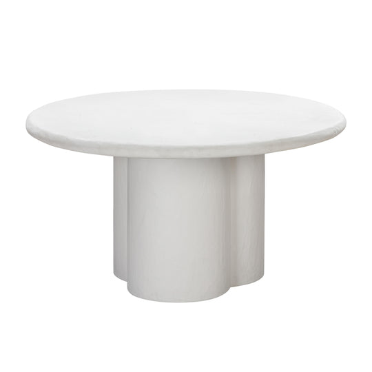 TOV Furniture Elika White Faux Plaster Round Dining Table OUTDOOR DINING TABLES