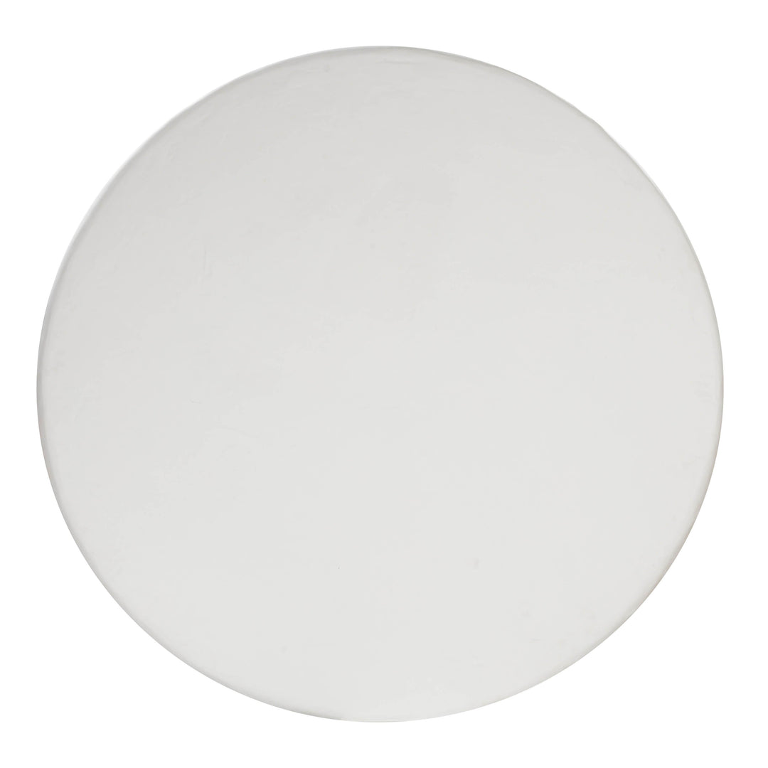 TOV Furniture Elika White Faux Plaster Round Dining Table OUTDOOR DINING TABLES
