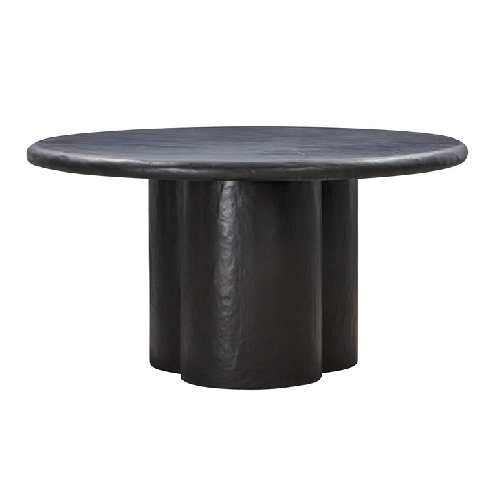 TOV Furniture Elika Black Faux Plaster Round Dining Table OUTDOOR DINING TABLES
