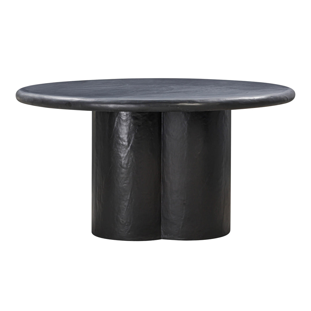 TOV Furniture Elika Black Faux Plaster Round Dining Table OUTDOOR DINING TABLES