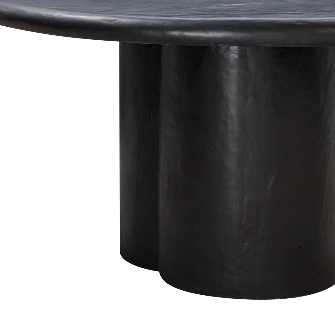 TOV Furniture Elika Black Faux Plaster Round Dining Table OUTDOOR DINING TABLES