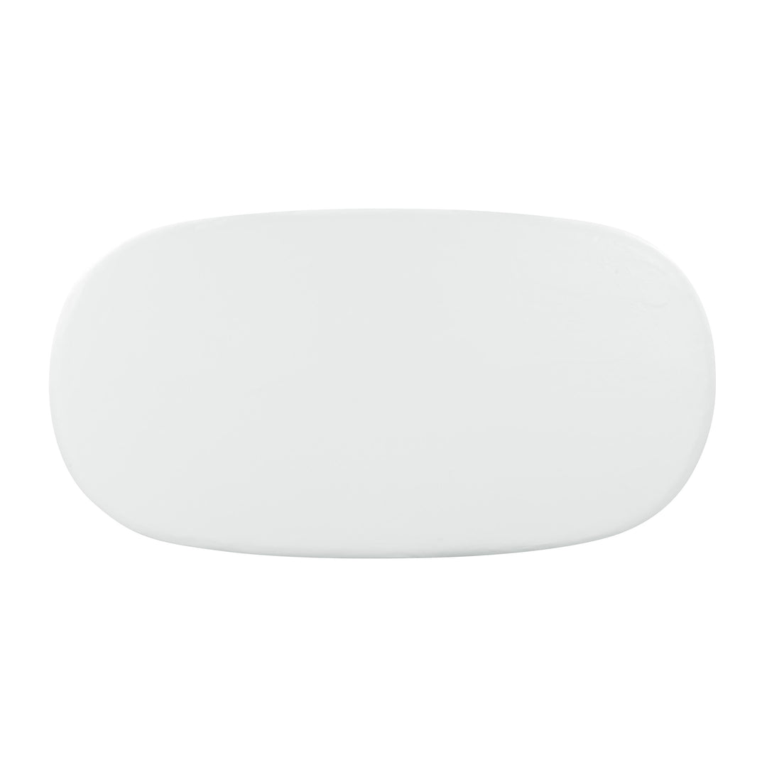 TOV Furniture Elika White Faux Plaster Oval Dining Table OUTDOOR DINING TABLES
