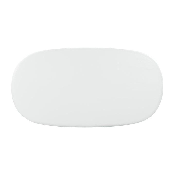 TOV Furniture Elika White Faux Plaster Oval Dining Table OUTDOOR DINING TABLES